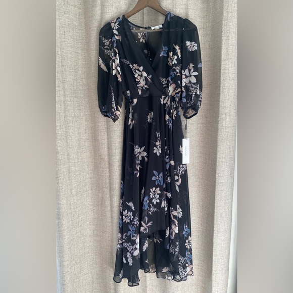 Calvin Klein Floral 3/4 Sleeve Maxi Evening Wedding Guest Dress NWT - Picture 1 of 8